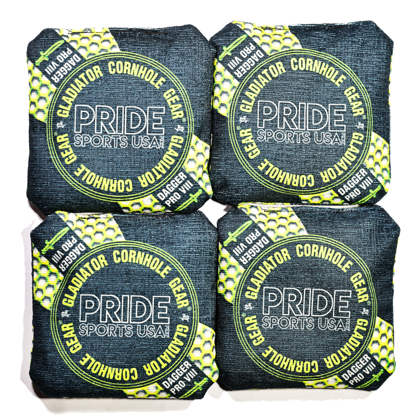 Cornhole Bags (Set of 4) (Black and Yellow)